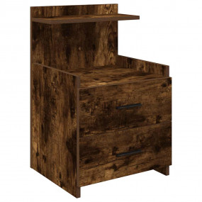 Bedside Cabinet Smoked Oak Engineered wood Standard