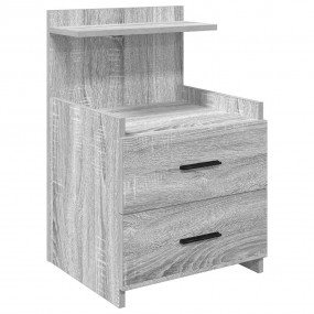 Bedside Cabinet Grey Sonoma Engineered Wood Compact Nig...