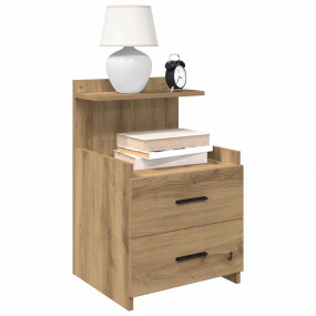 Bedside Cabinet Set of 2 Artisan oak Engineered wood Me...