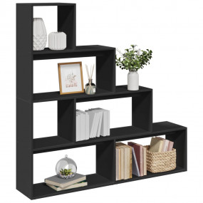 Room Divider Bookcase Black Engineered wood 56.5x11.4x5...
