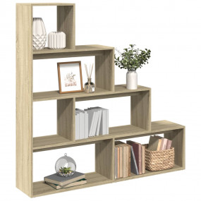 Room Divider Bookcase Sonoma oak Engineered wood 4-Tier