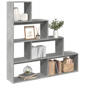 Room Divider Bookcase Concrete Grey Engineered Wood Med...