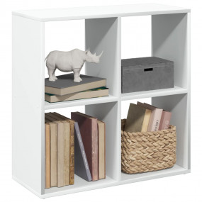Room Divider Bookcase White Engineered Wood Medium