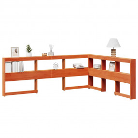 Bookcase Headboard Wax brown Solid pine wood