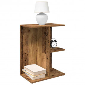 Bedside Table Set of 2 Old Wood Engineered Wood Small