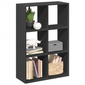 Room Divider Bookcase Black Engineered Wood 27.4x11.4x4...