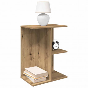 Bedside Table Set of 2 Artisan Oak Engineered Wood Medi...