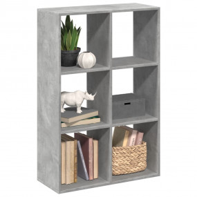 Room Divider Bookcase Concrete Grey Engineered Wood