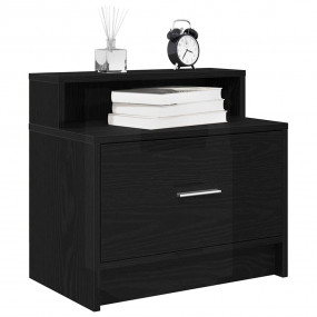 Bedside Cabinet Black Oak Engineered wood 20.1x12.2x18....