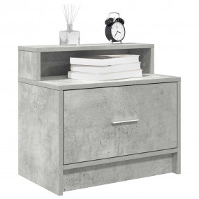 Bedside Cabinet Concrete Grey Engineered wood 20.1 x 12...