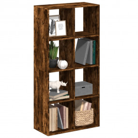 Room Divider Bookcase Smoked Oak Engineered Wood Medium