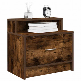 Nightstand Smoked oak Engineered wood 20.1x12.2x18.5 in