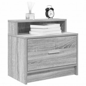 Bedside Cabinet Grey Sonoma Engineered wood Medium