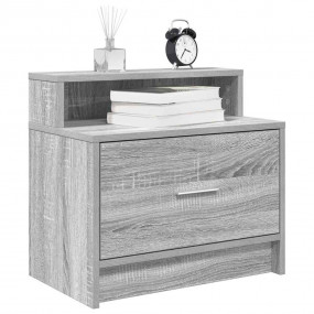 Bedside Cabinet Set of 2 Grey Sonoma Engineered wood Me...
