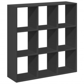 Room Divider Bookcase Black Engineered Wood Medium