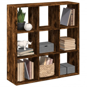 Room Divider Bookcase Smoked Oak Engineered Wood Medium