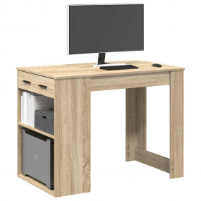 Desk Sonoma Oak Engineered Wood Medium Desk Rectangular
