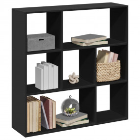 Room Divider Bookcase Black Engineered wood Medium