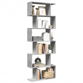 Room Divider Bookcase Concrete Grey Engineered Wood