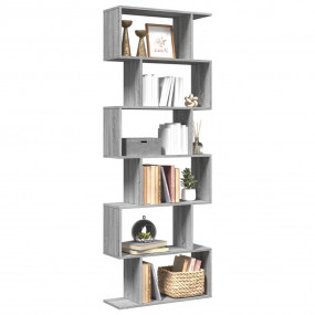 Room Divider Bookcase Grey Sonoma Engineered wood 6-tie...