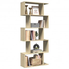 5-Tier Room Divider Bookcase Sonoma Oak Engineered Wood