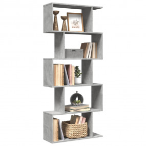 Room Divider Bookcase Concrete grey Engineered wood 5-T...
