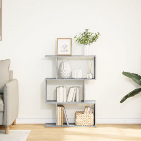 Room Divider Bookcase Concrete Grey Engineered Wood