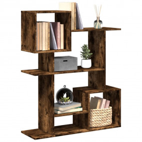 Room Divider Bookcase Smoked Oak Engineered Wood Medium