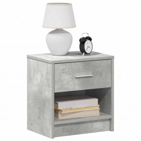 Bedside Cabinet Concrete Grey Engineered Wood Small