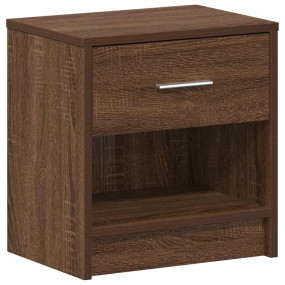 Bedside Cabinet Brown oak Engineered wood Compact Stora...