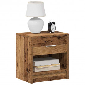 Bedside Cabinet Set of 2 Old wood Engineered wood Compa...