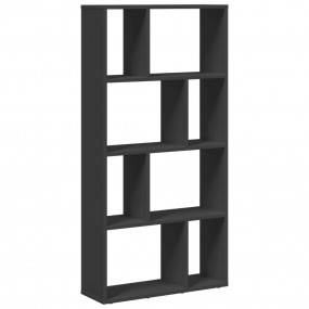 Bookcase Black Engineered Wood Medium Bookcase Rectangu...