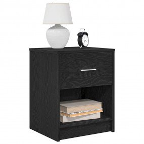 Bedside Cabinet Set of 2 Black Engineered wood Standard