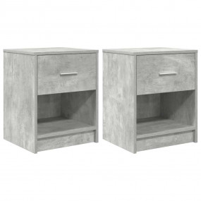 Bedside Cabinet Set of 2 Concrete grey Engineered wood