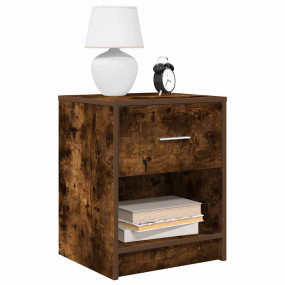 Bedside Cabinet Set of 2 Smoked Oak Engineered wood Sta...