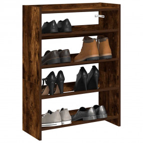 Shoe Rack Smoked Oak Engineered Wood Small Shoe Rack