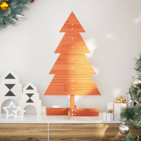 Wooden Christmas Tree Wax brown Solid pinewood Small