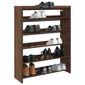 Shoe Rack Brown Oak Engineered Wood 31.5 in x 39.4 in x...