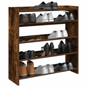 Shoe Rack Smoked Oak Engineered Wood Slim Shoe Rack Rec...