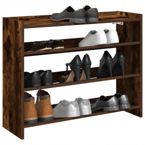 Shoe Rack Smoked Oak Engineered Wood Slim Shoe Rack Rec...