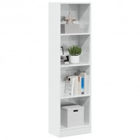 Bookcase High Gloss White Engineered Wood 15.7 x 9.4 x ...