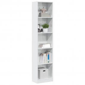 Bookcase High gloss white Engineered wood Tall Bookcase