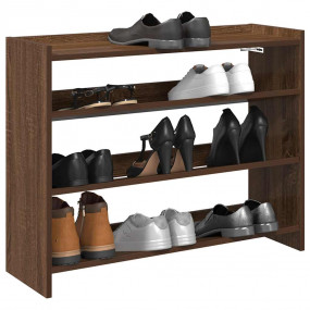 Shoe Rack Brown Oak Engineered Wood Slim Shoe Rack Rect...