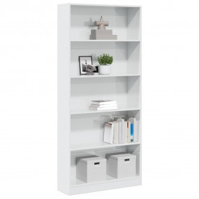 Bookcase High gloss white Engineered wood Tall Bookcase