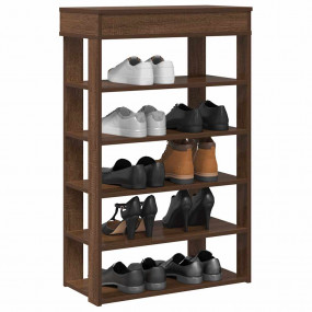 Shoe Rack Brown Oak Engineered Wood 23.6 in x 11.8 in x...
