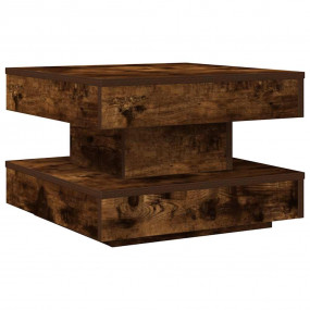 Coffee Table Smoked Oak Engineered Wood 19.7 in x 19.7 ...