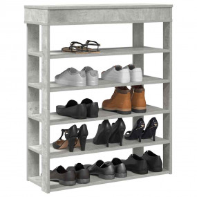 Shoe Rack Concrete Gray Engineered Wood Slim Shoe Rack