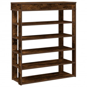 Shoe Rack Smoked Oak Engineered Wood Medium Shoe Rack
