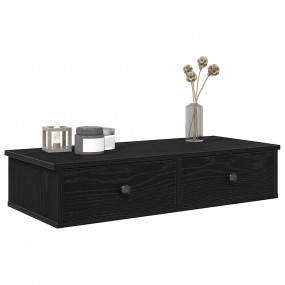 Wall Shelf Black Engineered wood Medium Wall Shelf Rect...