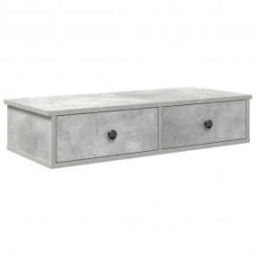 Wall Shelf Concrete grey Engineered wood Medium Wall Sh...